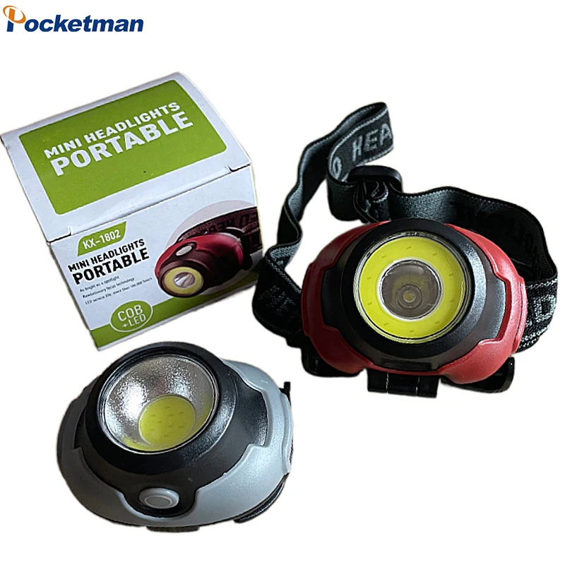 

High Power COB Headlamp Portable Mini Headlight Outdoor Waterproof Head Front Lamp Ultralight Head Flashlight Use AAA Battery