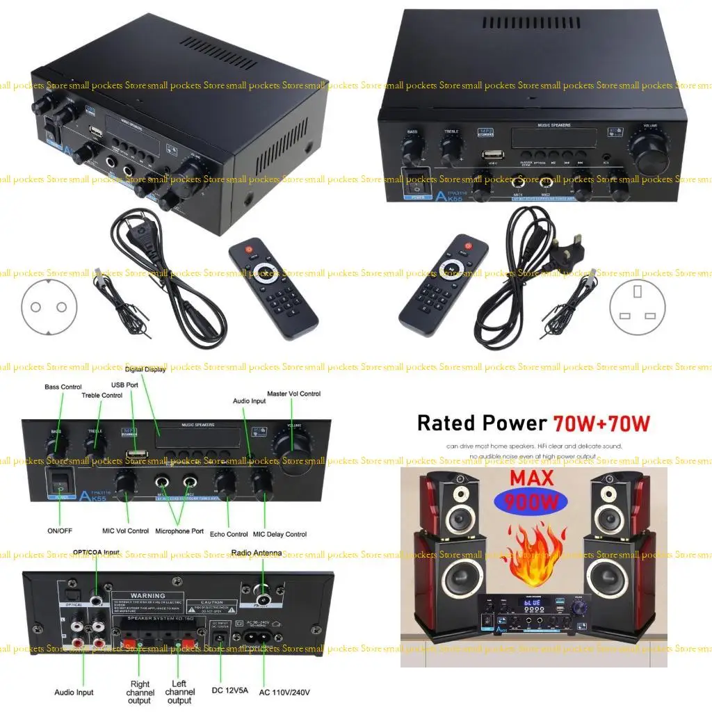 

R1WD двух каналов стереосинологических усилителей с USB, микрофоны для улучшенных домашних голосов.