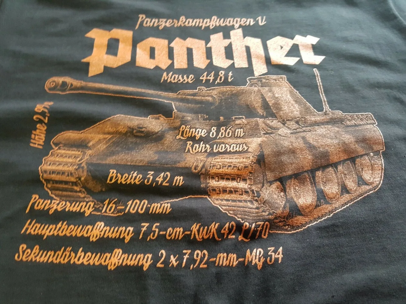 Panther Premium T-Shirt Germany Panzer March, Grenadier, Tactical, Army Cotton O-Neck Short Sleeve Men\'s T Shirt SZ S-3XL