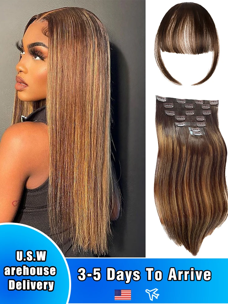 

# 4/27 Highlight Clip In Hair Extensions 100% настоящие человеческие волосы Remy Human Hair Clip In Extensions 10 шт. в наборе для чернокожих женщин