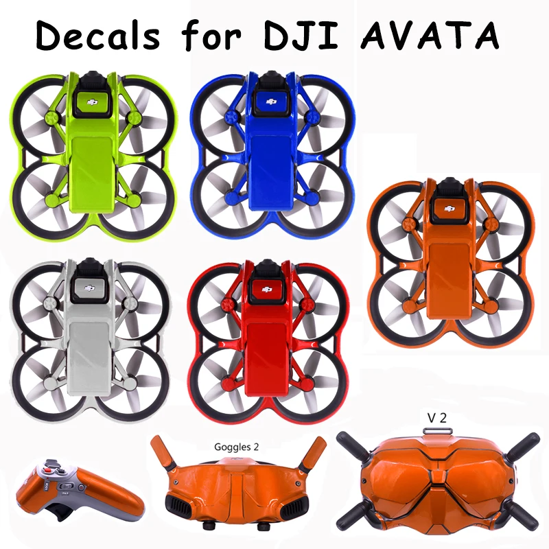 

For Avata Drone Sticker Colorful Decals Removable Skin Protective Cover Goggles 2 V2 Accessories Waterproof Scratchproof Sticker