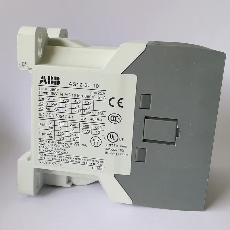 ABB AS12 3-pole contactors AC operated AS12-30-10-20  AS12-30-01-20  AS12-30-10-25  AS12-30-01-25  AS12-30-10-26  AS12-30-01-26