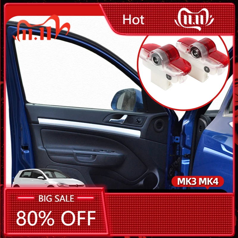 Nuovo Per Volkswagen VW Emblemi 2X NUOVO LED Porta Auto Benvenuto Fantasma Ombra Spia Accessori Per VW Golf 3 4 Mk3 Mk4 Je