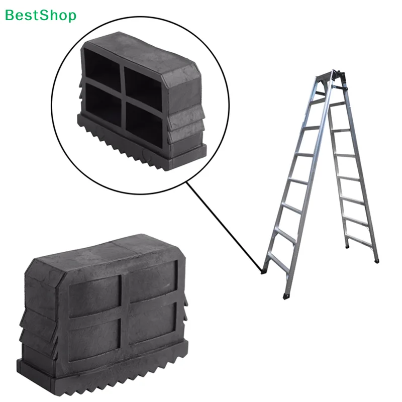 ★1pcs Black Rubber step ladder feet Anti-Slip Folding Step Ladder Feet Pad Ladder Foot Grip Cover Protector Replacement Tools