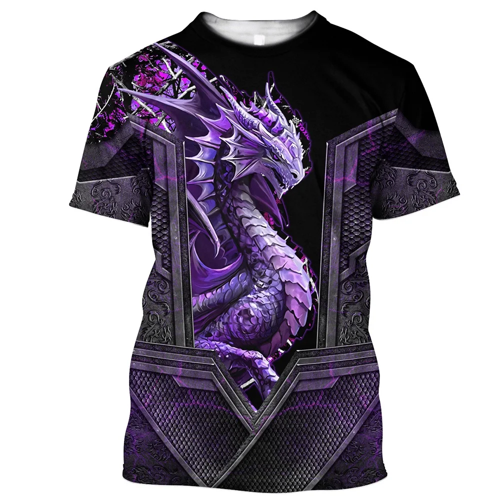 Trendy Viking Dragon Tattoo Super Cool 3D T-shirt Printed Casual Men\'s Summer High Quality Short Sleeve Street Hip Hop Elements