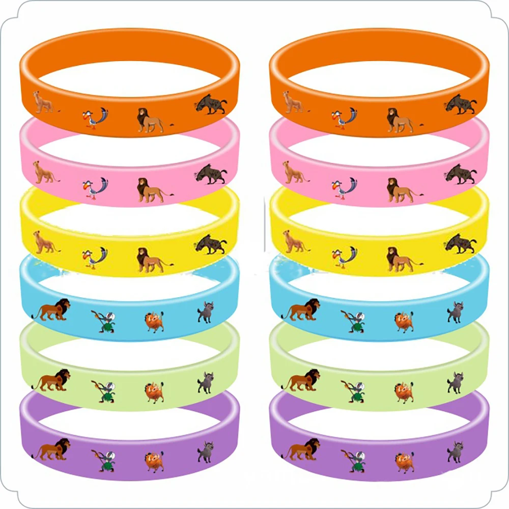 ของชำร่วยงานเลี้ยงวันเกิดธีมไลอ้อนคิง กำไลข้อมือซิลิโคนแบบติดสติ๊กเกอร์ ฉากหลัง ของตกแต่งงานปาร์ตี้คริสต์มาส