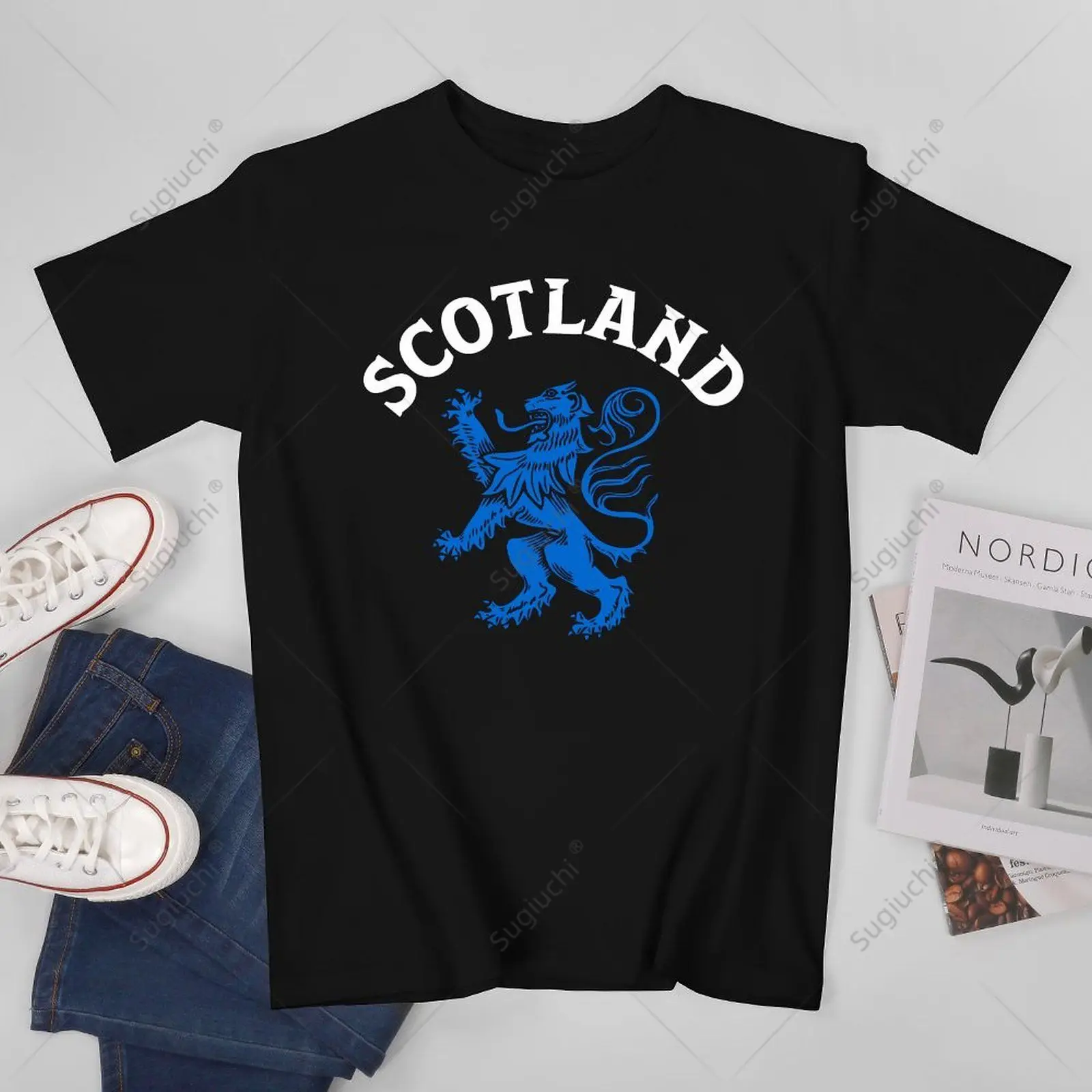 Unisex Men Scotland Lion Home Scottish Pride Uk Tshirt Tees T Shirts Women Boys 100% Cotton T-Shirt