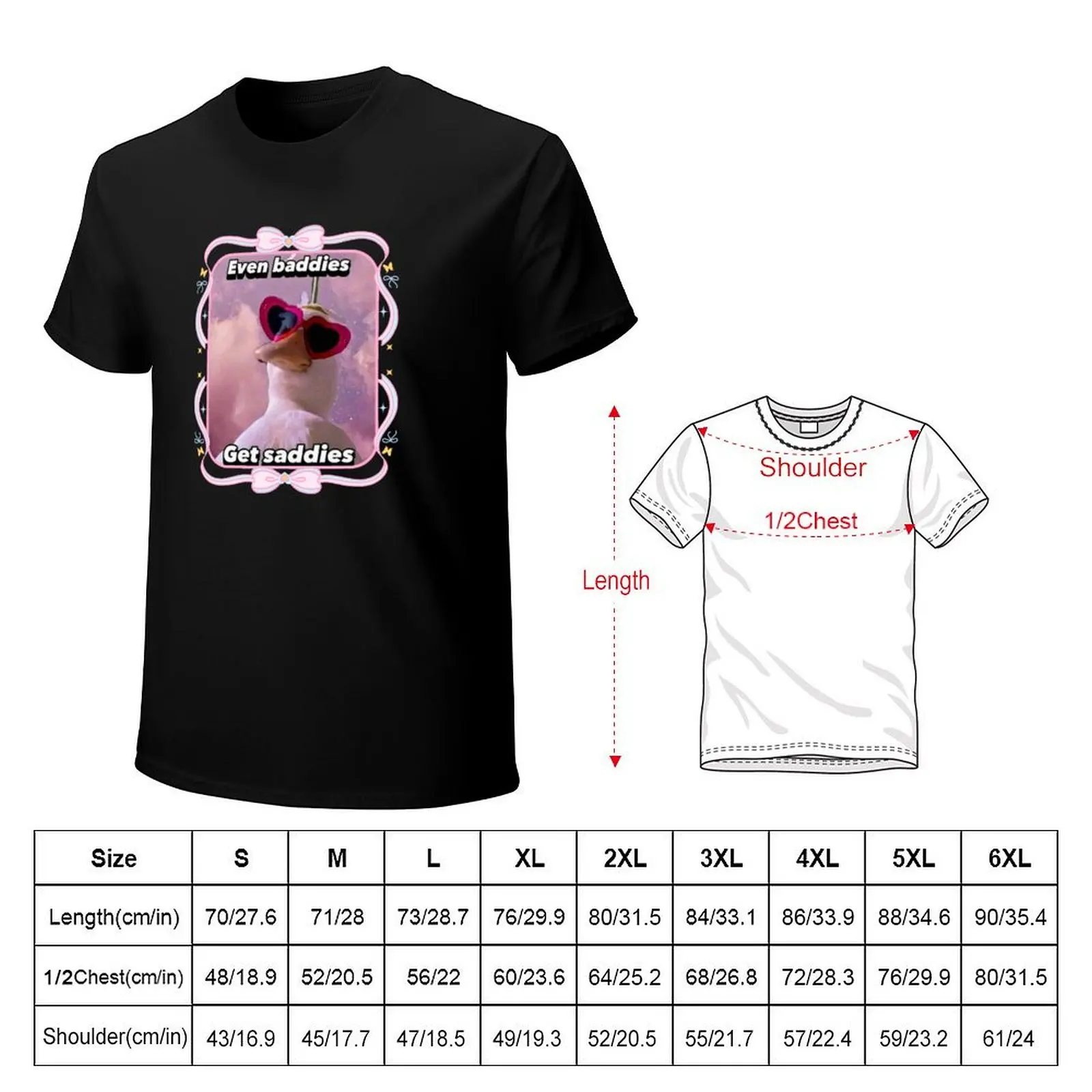 Even Baddies Get Saddies, Funny Cute Duck, Girly Aesthetic, Pink Bows T-Shirt Quick Dry Light Sports T-Shirt