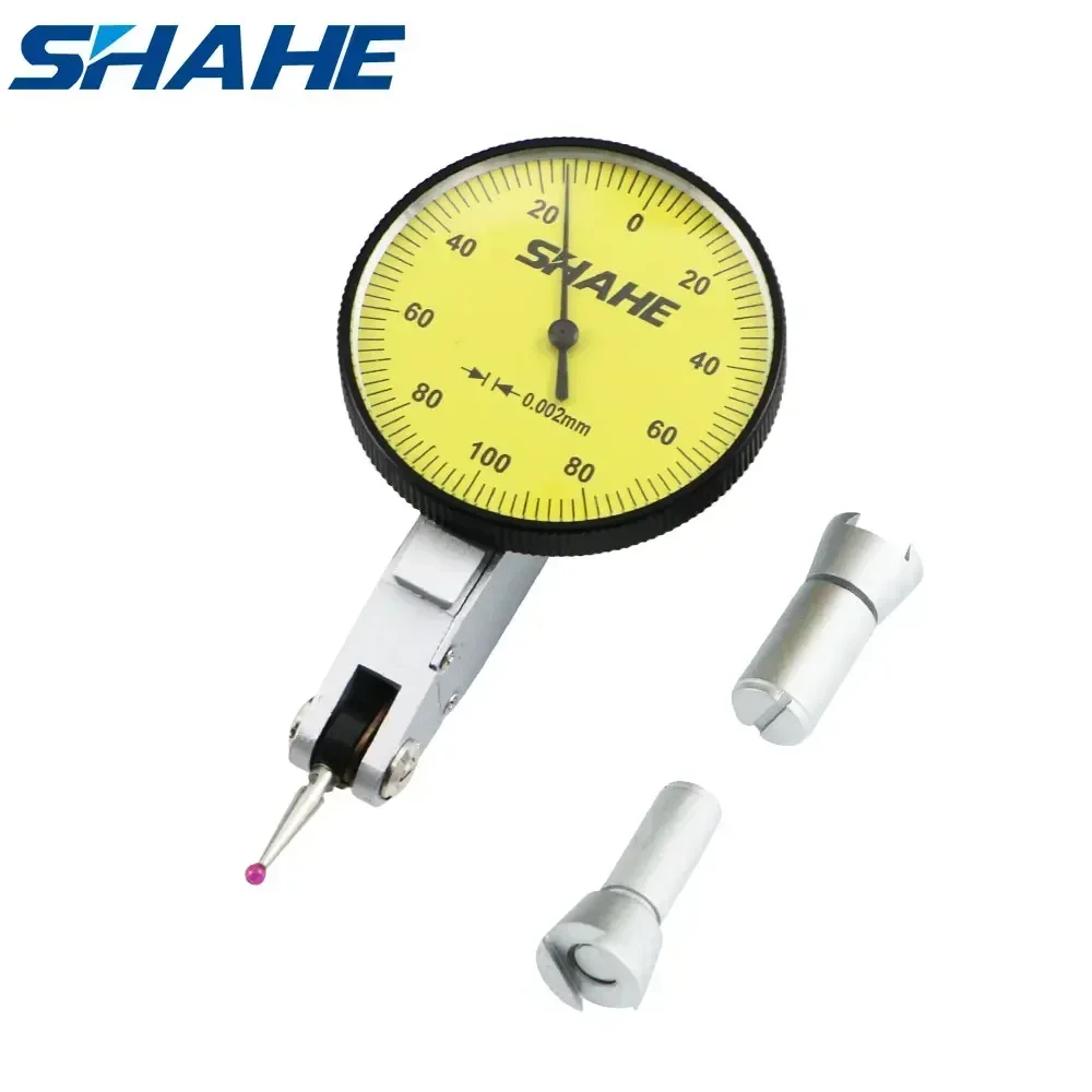 Shahe Tools-Indicador de prueba de Dial, herramienta de medición de 0-0,2mm, 0.002mm, con joya roja