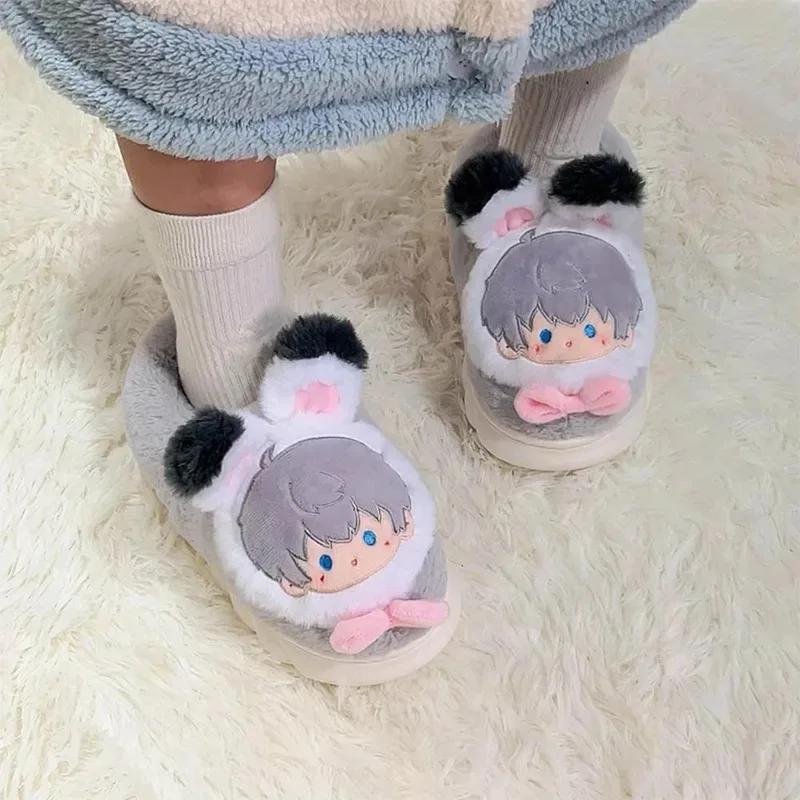 أنيمي الحب والمساحة العميقة تأثيري Xavier Zayne Rafayel Sylus المنزلية شتاء دافئ جميل نعال من القطن هدايا مريحة