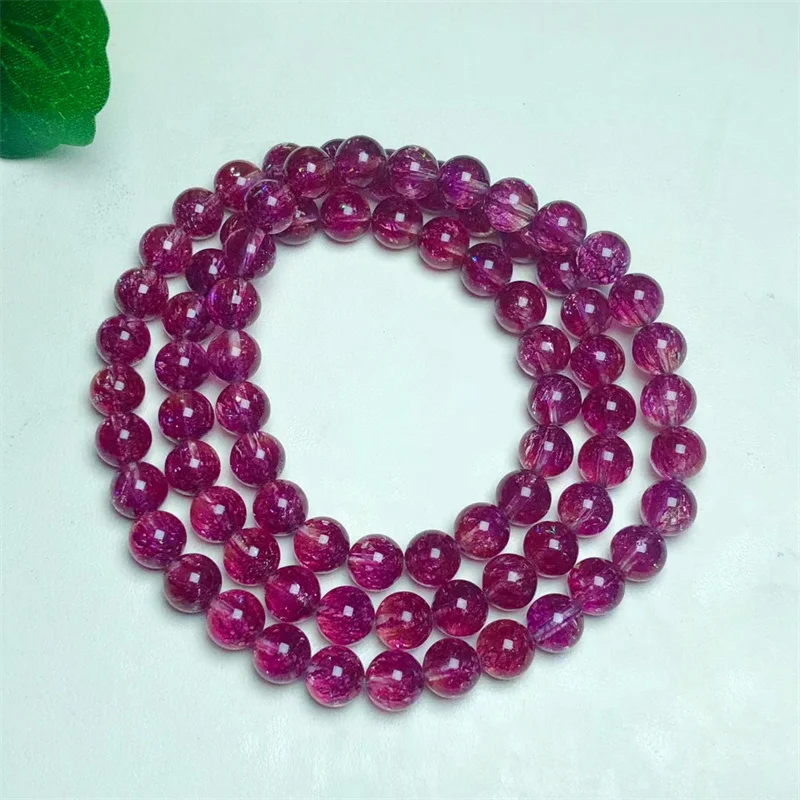 Imagem -06 - Super Seven Quartz Triplo Círculo Pulseira Jóias de Cristal Artesanal Pulseira Esticada Cobre Roxo Natural Presente de Aniversário das Crianças