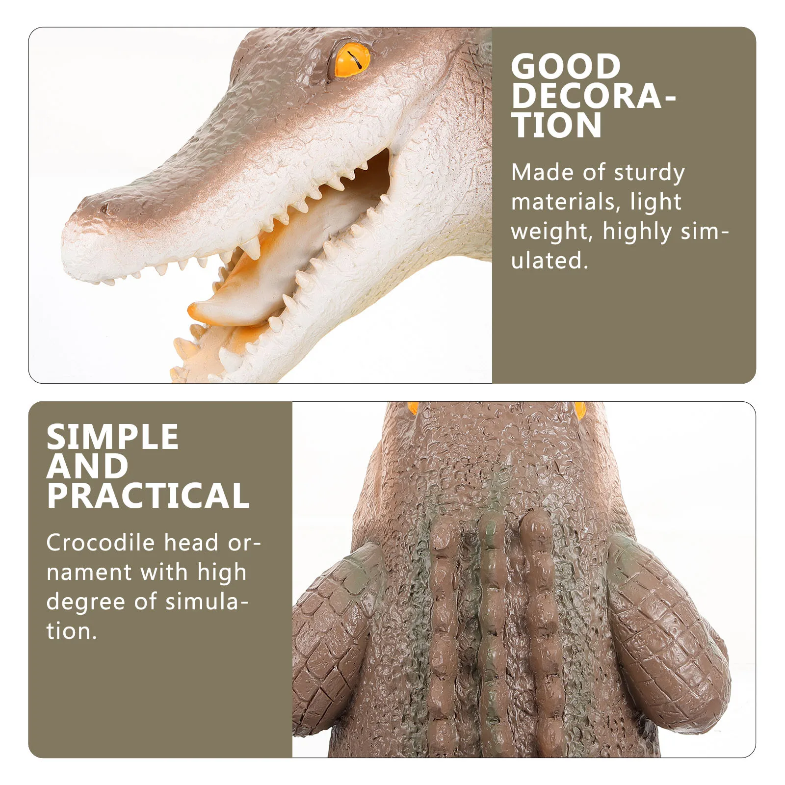 

1pcs Crocodile Head Ornament Realistic Pond Animal Decoration For Pool Patio Garden Floating Head Animals Crafts Decor