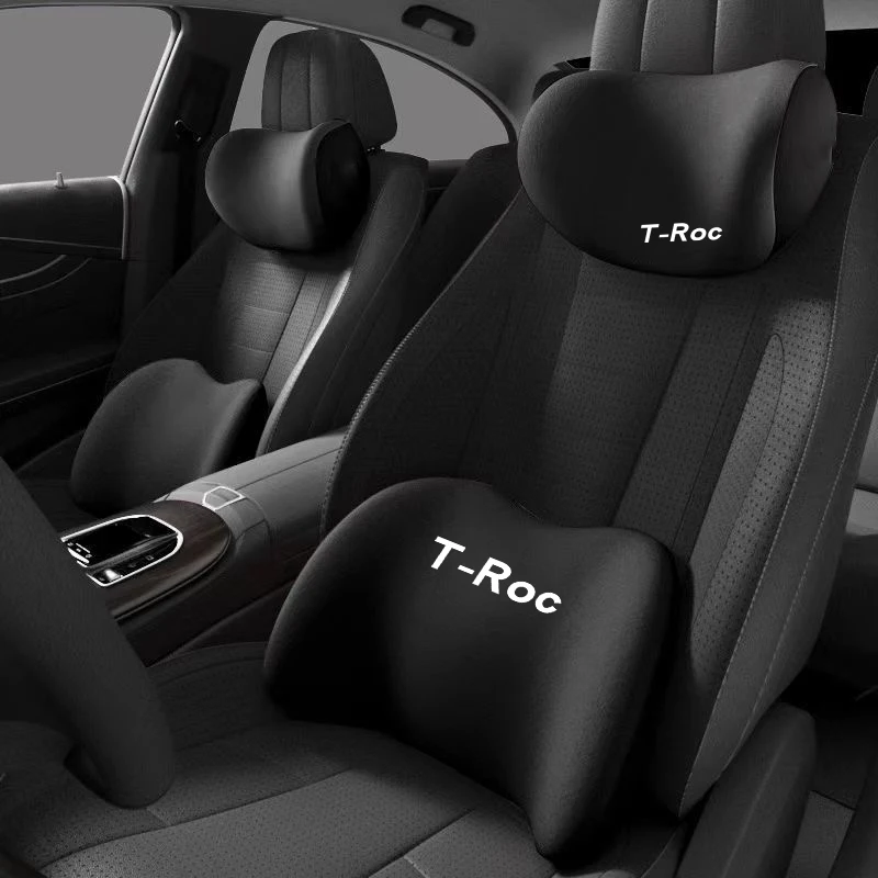 Reposacabezas de coche/almohada de soporte lumbar para el cuello, almohadilla lumbar, respaldo del asiento del conductor adecuado para VW T-ROC T-CROSS TOURAN, accesorios para coche