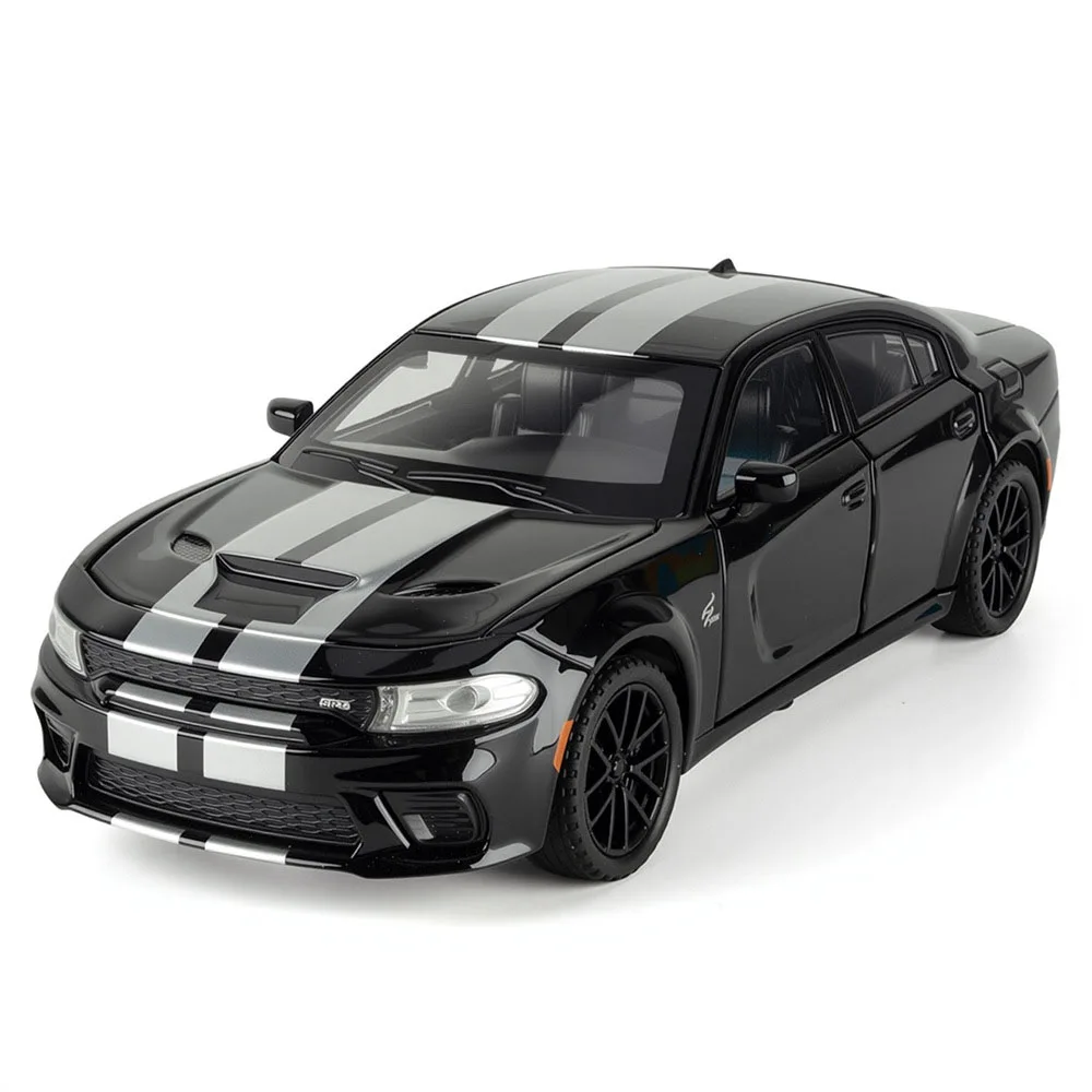 

Зарядное устройство Hellcat SRT, литой под давлением сплав, спортивный автомобиль, миниатюрная модель игрушки, звук, свет, откатные двери, открытый автомобиль, модный орнамент