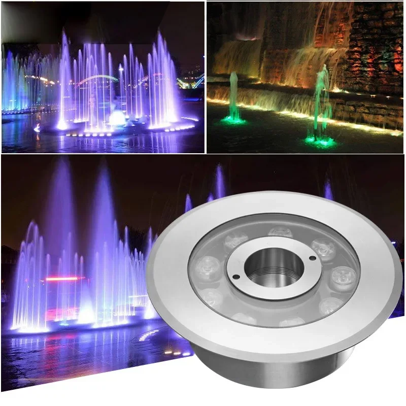 

24V Stainless Steel LED Music Fountain Light/landscape Light/buried Light,pool Lighting Engineering light,IP68 Waterproof