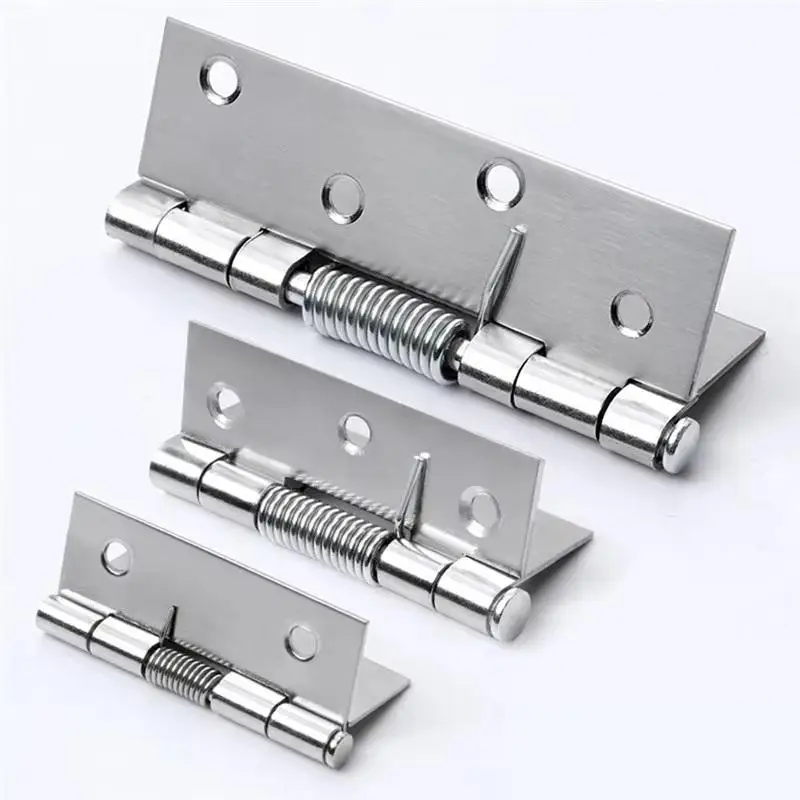 Hot Sale 2Pcs Stainless Steel Automatic Rebound Hinge Self Closing Spring Hinge For Cabinets Window Jewelry Box Hardware Fitting