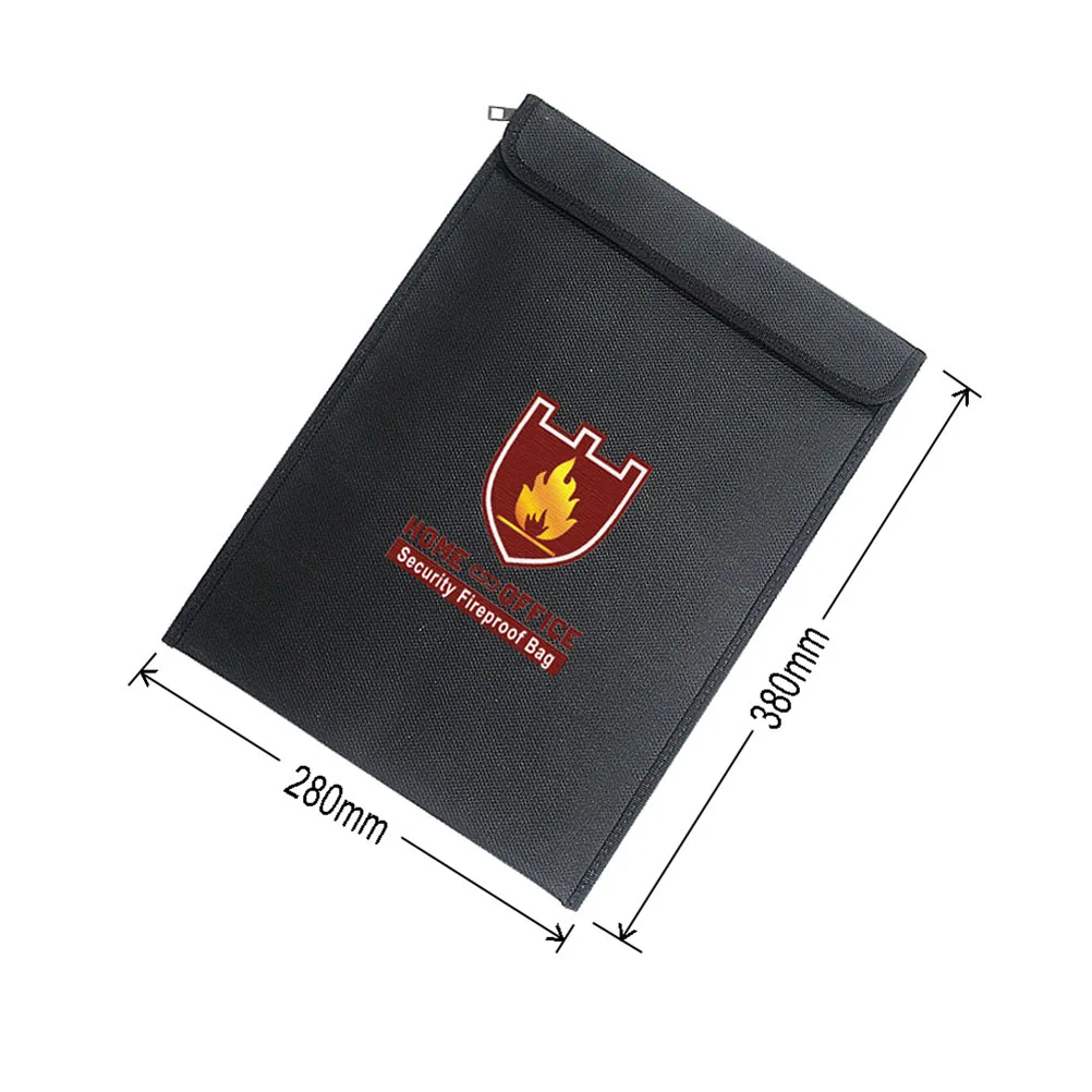 

Fireproof File Bag High Temp Resistance Black Folder Holder Large Size for Documents Files Legal Papers Storage Bag Portfolio