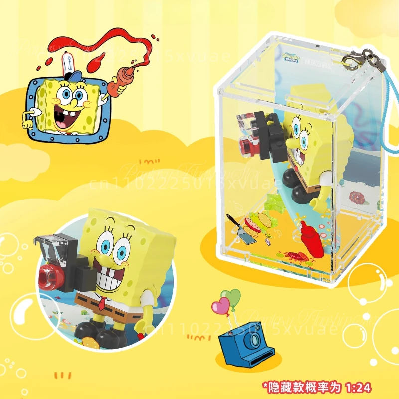 سبونجبوب اللبنات بيكيني القاع يوم تجميعها صندوق معلق نموذج اللعب الكرتون الديكور صناديق غامضة للأطفال الهدايا