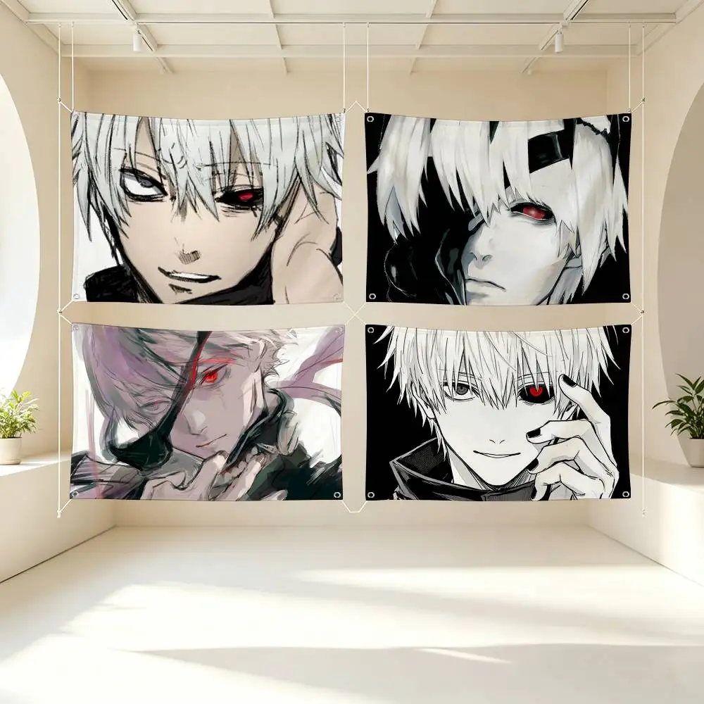 Tokyo Ghoul Ken Kaneki  Flag Suitable For Party Club Outdoor Interior Wall Decoration Banner Fans Gift