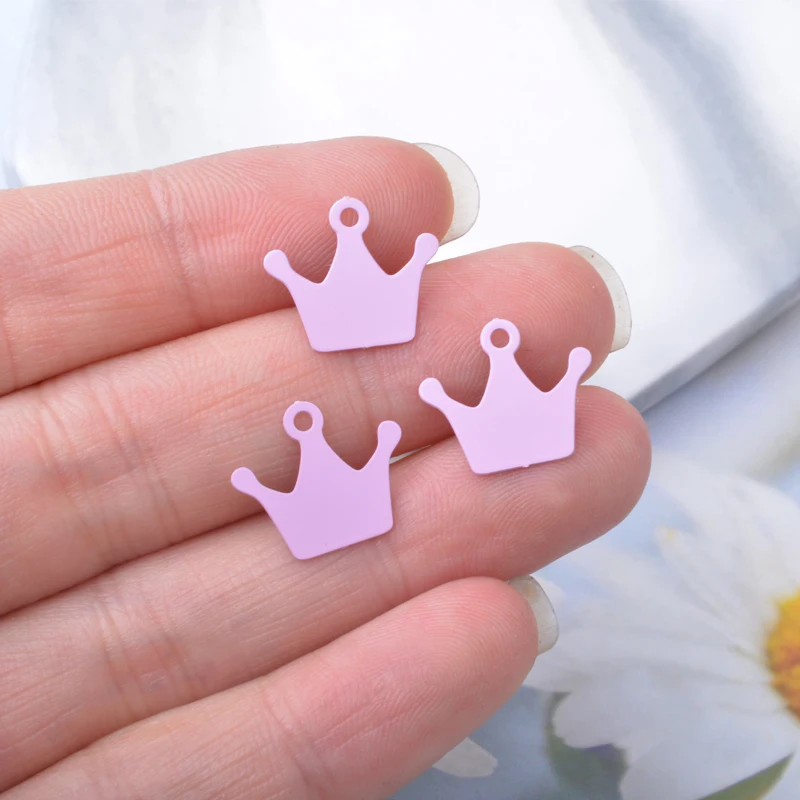 30 Stück AC15259 Messing-Schmuck-Kronen-Anhänger Bunte Blumen-Anhänger DIY Damen Ohrring Halskette Zubehör – Detail 11