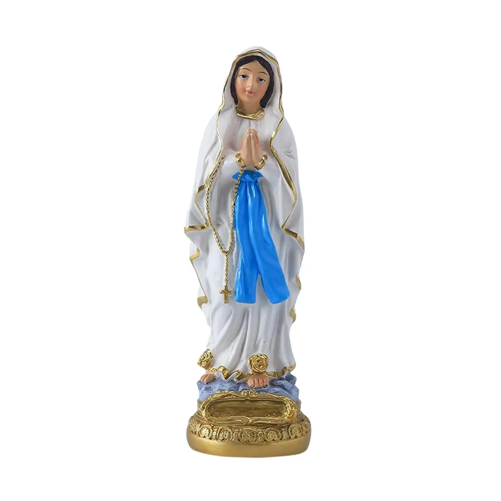 Religious Guadalupe Style Mary Statue Resin Figurine Home Altar Decor Catholic Desktop Sculpture Vintage Female Saint Ornament