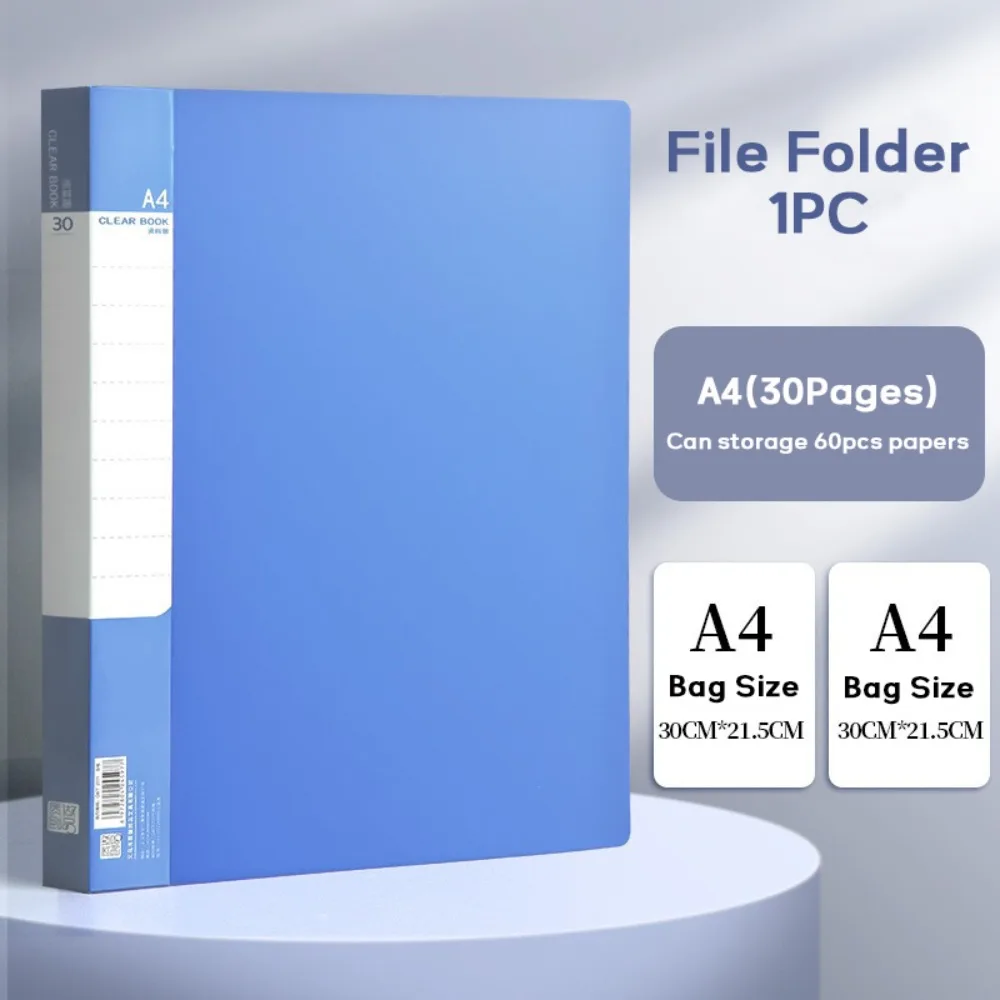 

Simple PP A4 File Folder Large Capacity Thickened File Bag 20/30/40/60/100 Pages Paintings Collection Book Student Gift