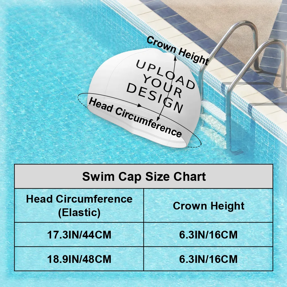 1PC Custom Swim Cap Personalized Swimming Cap with Photo Logo Print, Stretch Lycra Swim Hat for Women Men Pool Training Beach