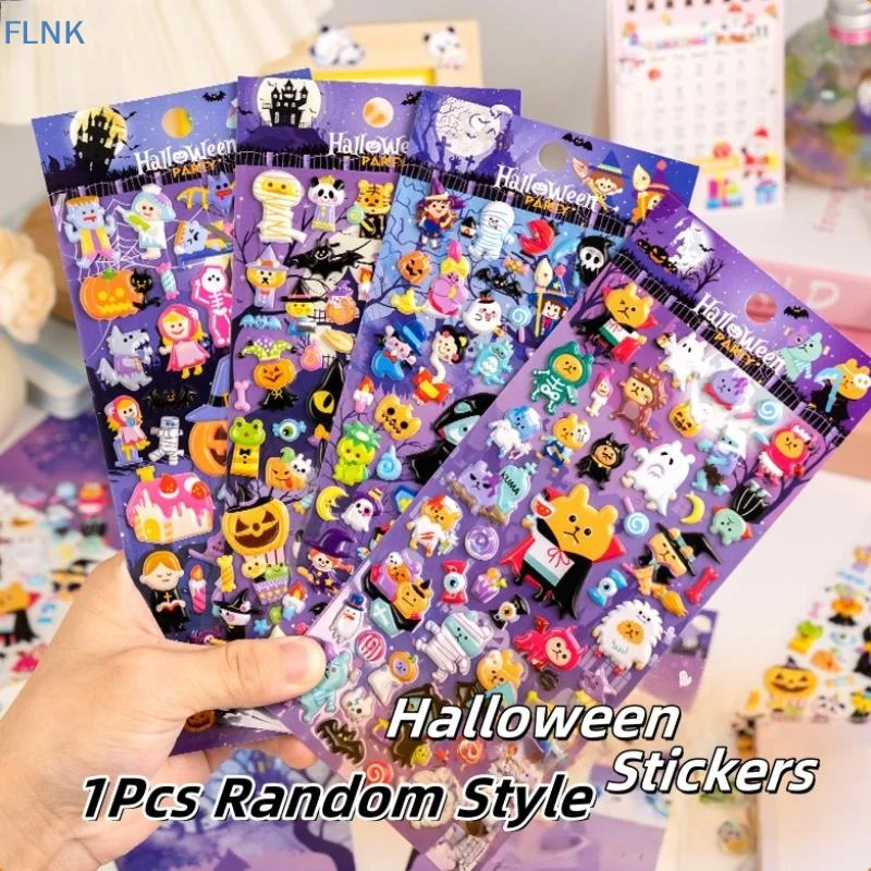 【KC】1Pcs Funny Pumpkin  Ghost Halloween 3D Puffy Stickers Scrapbooking Decoration Journal Sticker DIY Diary Stationery Sticker