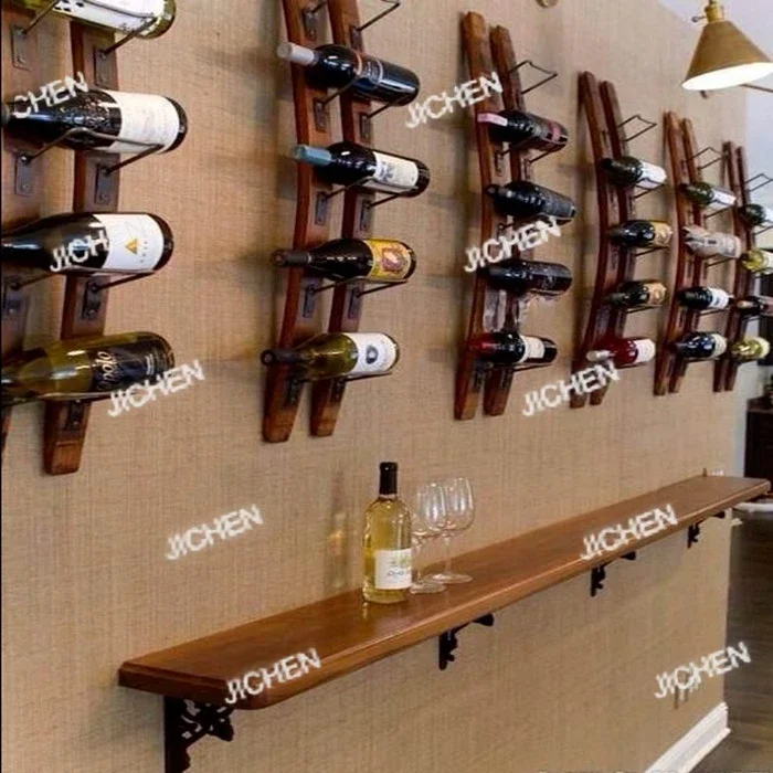 

HSДеревянные настенные держатели для коктейлей, крепление для красного вина, витрина для виски, барная стойка для вина, декоративные стеллажи для хранения, держатель для вина, ресторан