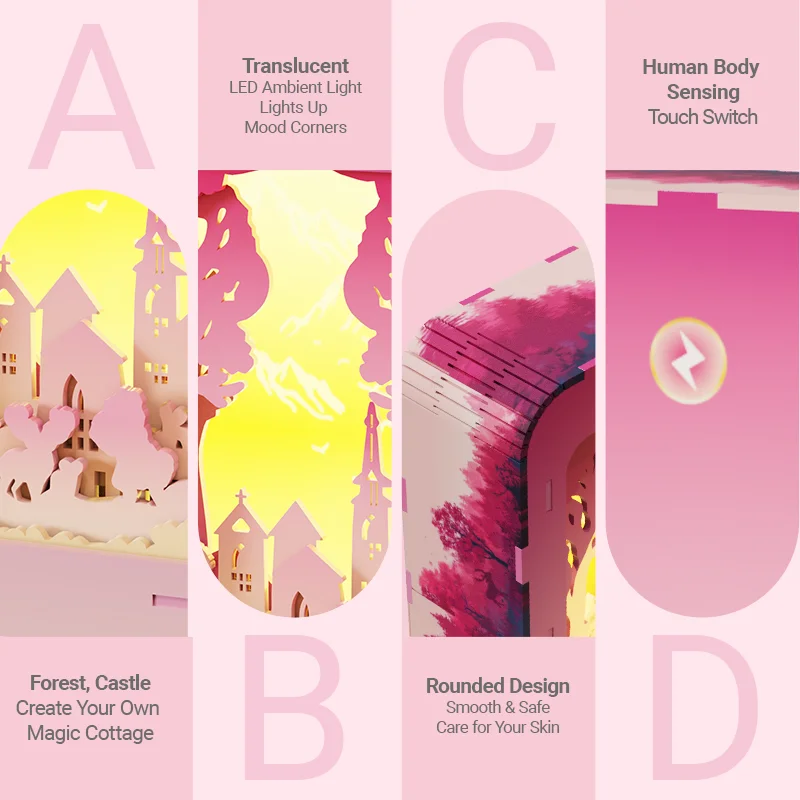 NUOVI puzzle in legno 3D Blocchi di costruzione Kit modello scena di avventura Meilin Luci notturne Decorazioni da scrivania Regali di Natale per i bambini