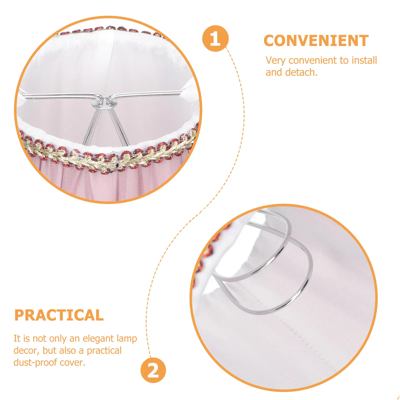 

European Style Lamp Shade Desktop Light Lampshade for Bedroom Living Room with Sturdy Iron Stand Easy to Install Home Decor Gift