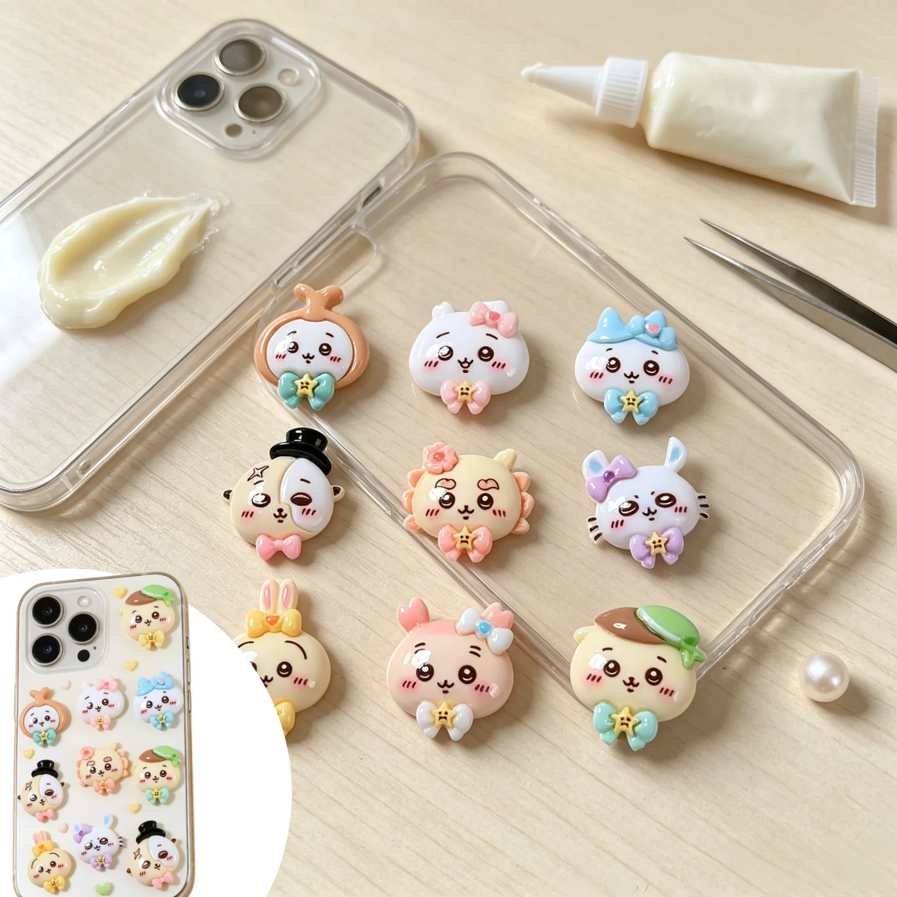 Phone Accessories Clipart - 100 PIÈCES CHIIKAWA Breloques d'art DIY