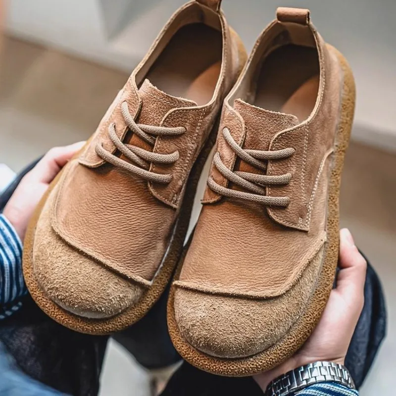 Luxury Men's Casual Sneakers Wide Toe Retro Walking Shoes Soft Sole Low Top Trend Driving Shoe Lace Breathable Shoes for Men New