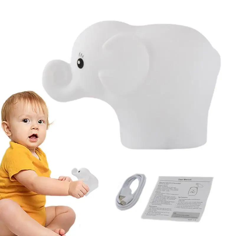 Elephant Bedside Lamp Elephant Shaped Cute Bedside Lamp For Breastfeeding LED Nightlight USB Rechargeable For Kids Room Bedside