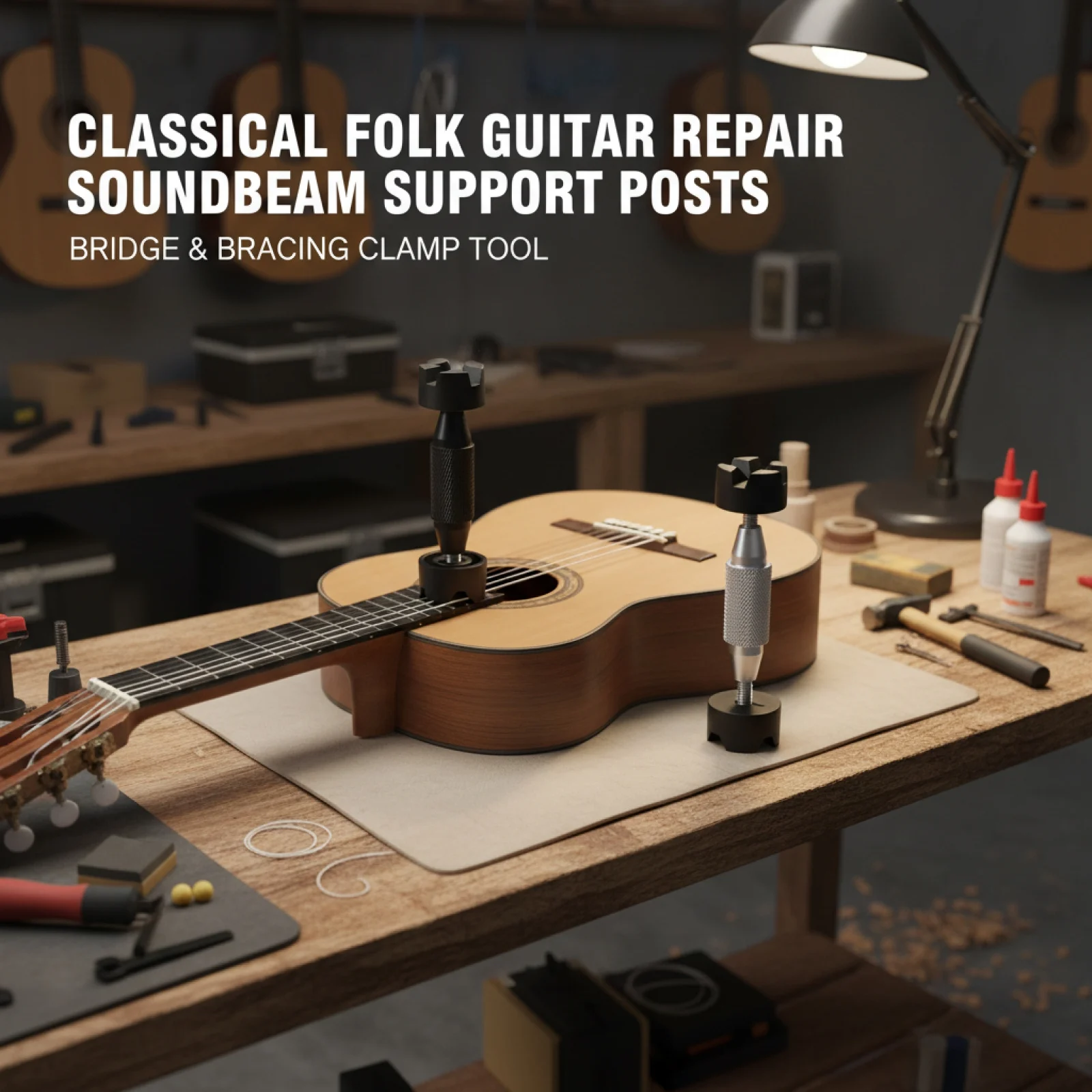 Metal Brace Repair Jack Sound Beam Support Holder DIY Guitar Maintenance Accessory for Acoustic Guitar Repair