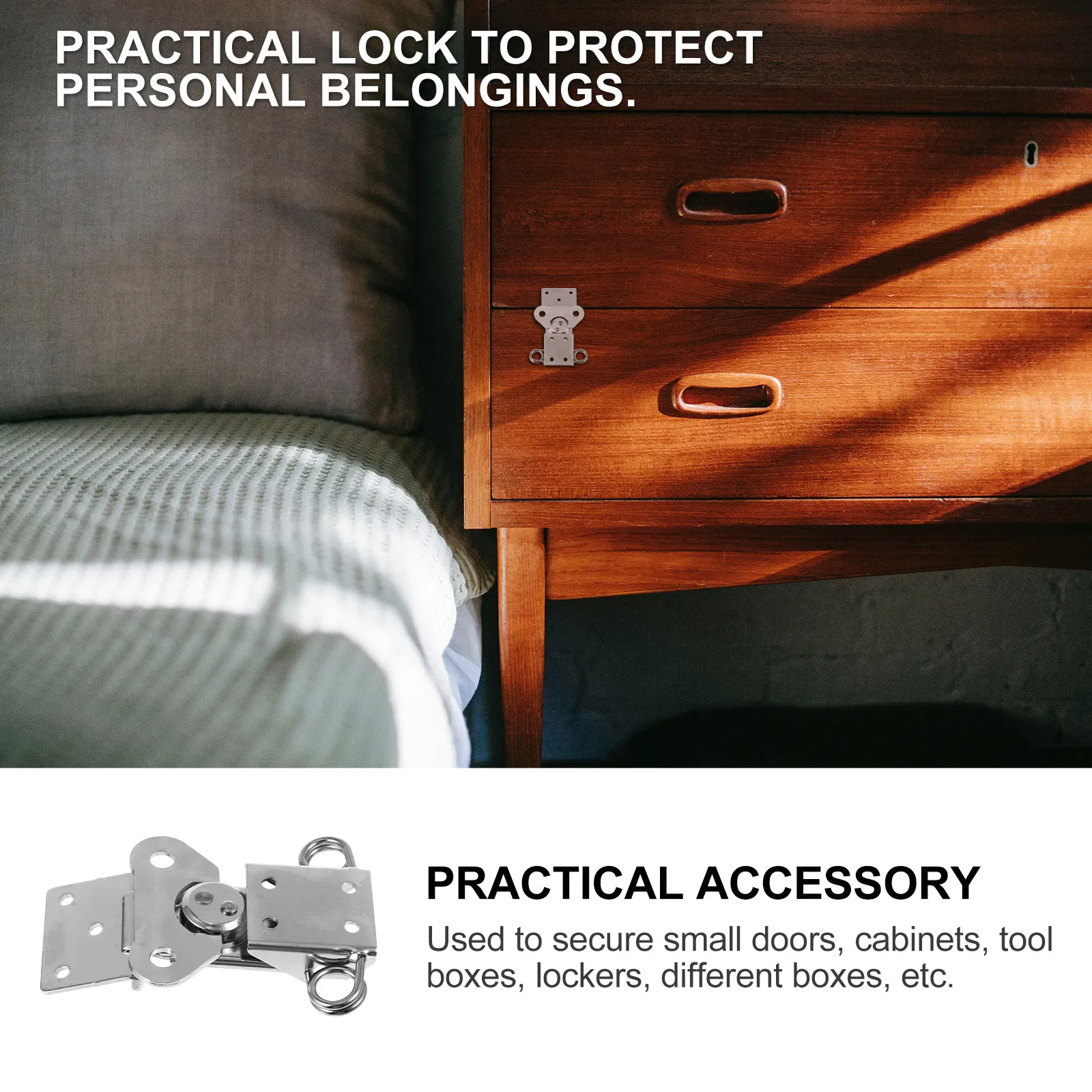 2Pcs Spring Loaded Twists Latch Lock Stainless Steel Rustproof Toolbox Flight Case Box Clamp Safe Secure Closure