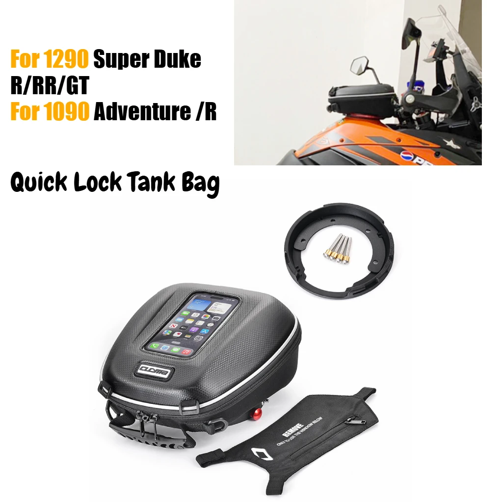 

Сумка на бак для мотоцикла для 1290 Super Duke R RR GT 1050 1090 Adventure, водонепроницаемая сумка для багажа, быстрозажимное кольцо, детали, сумки для инструментов, рюкзак