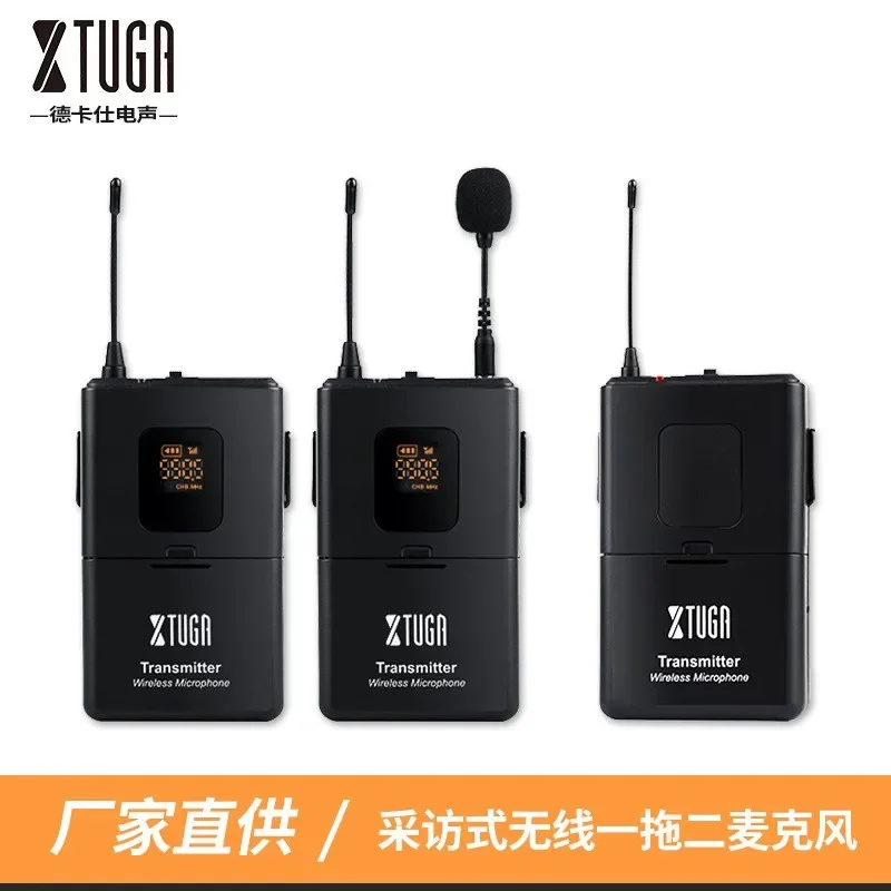 For XTUGA One to Two Wireless Interview Microphone SLR Camera Live Breast Microphone Recording Microphone