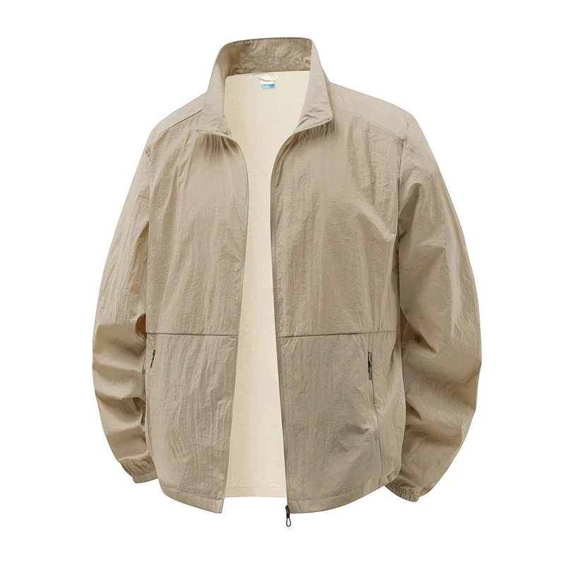 Men's Outdoor Fishing Summer Breathable Ice Silk Thin Sun Protection Clothing New UV Protection Outerwear Lightweight Polyester