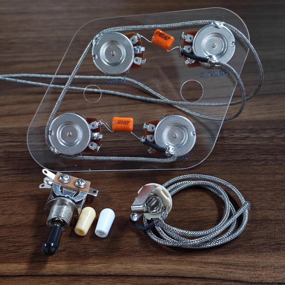 ギター Montreux LP Wiring Kit ver.2 FLEOR 2T2V Prewired Wiring Harness Guitar 500K Pots 3-Way Switch