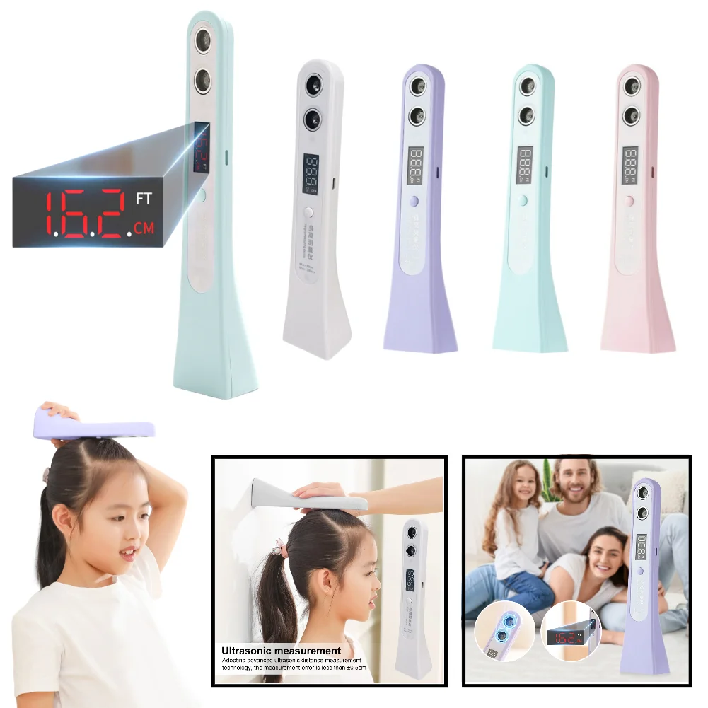 Ultrasonic Height Measurement Meter LED Display Digital Height Measuring Ruler Portable Height Measuring Device for Adults Kids