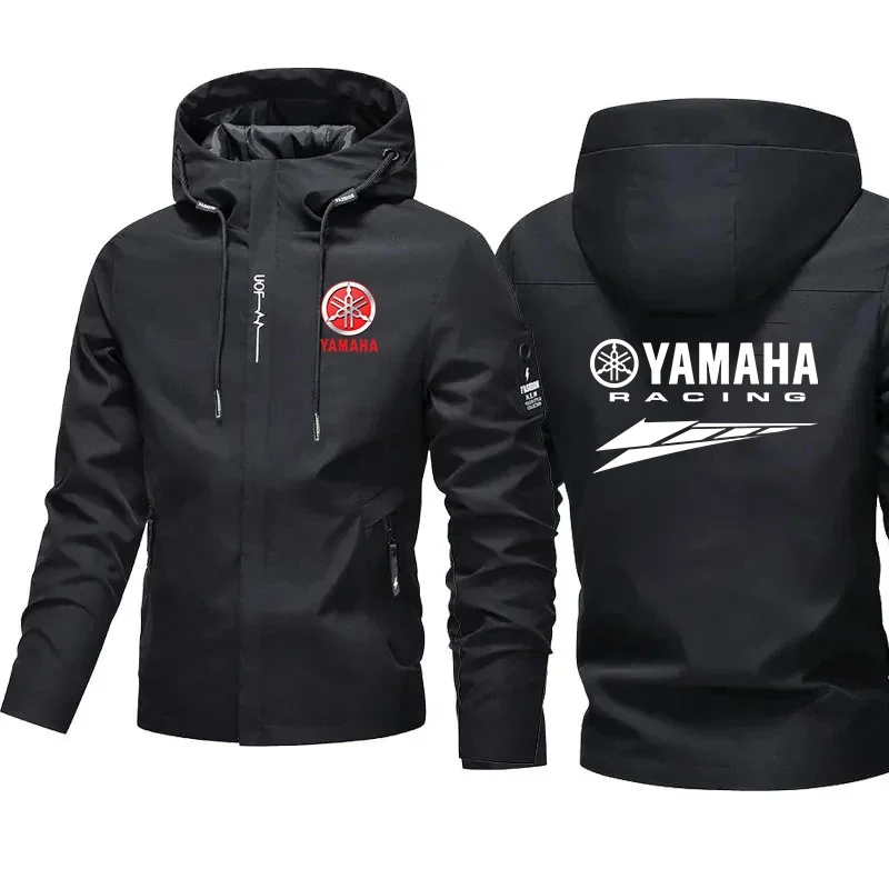 

Yamaha Logo Men's Tactical Motorcycle Jacket Windproof Waterproof Hooded Bomber Coat Racing Suit Combat Mens Outerwear