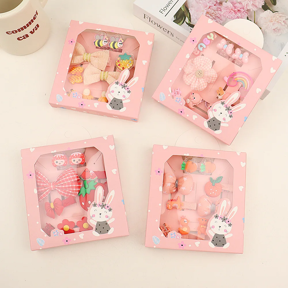 Korean Version Trendy Resin Cartoon Animal Duckbill Clip Set Birthday Party Creative Hair Clip 10PCS Cute Girl Hair Accessories