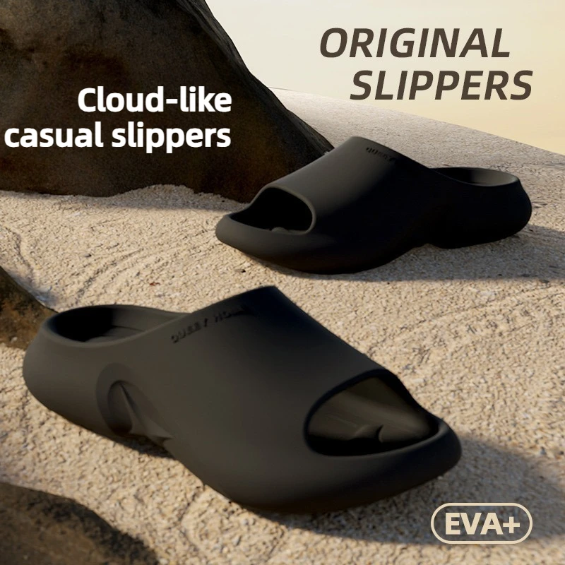 

Летние мужские сандалии, нескользящая повседневная пляжная обувь, дышащие тапочки для ванной с открытым носком, уютные мужские тапочки на платформе, тапочки для ванной