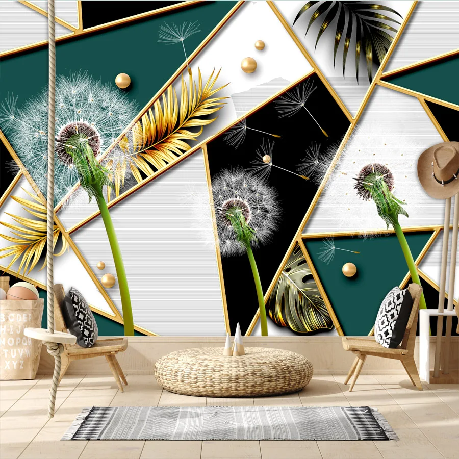 

Peel and Stick Wallpapers Accept for Bedroom Walls Living Room Decoration Geometry Dandelion TV Contact Wall Papers Home Decor