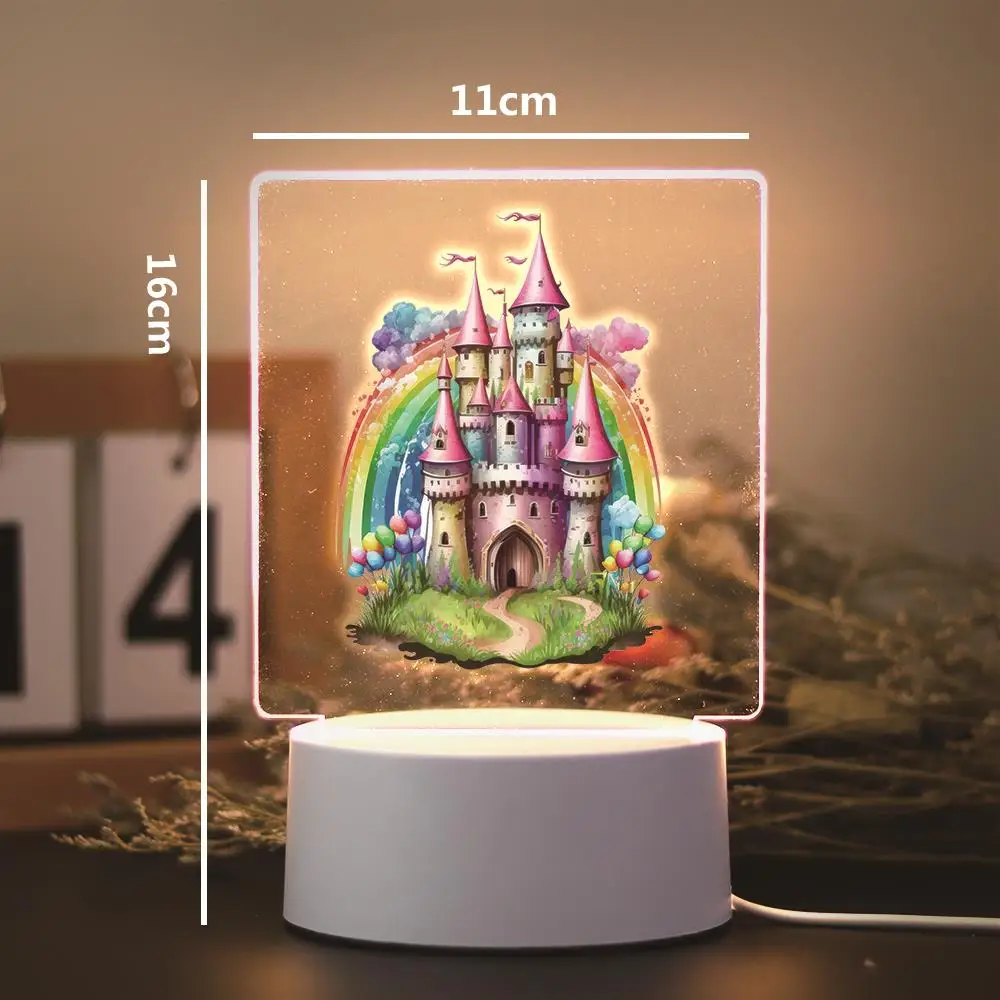 Princess Castle 3D Led Night Lamp 16 Color Changing Rgb Ambient Lights For Bedroom Festival Home Bedside Gaming Room Decor