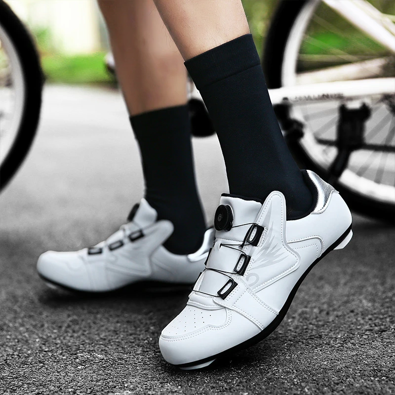 

Мужская и женская обувь для шоссейного велосипеда, велосипедные кроссовки на резиновой подошве, спортивная обувь с кожаным верхом, гоночная велосипедная обувь на плоской подошве Asphalt Road