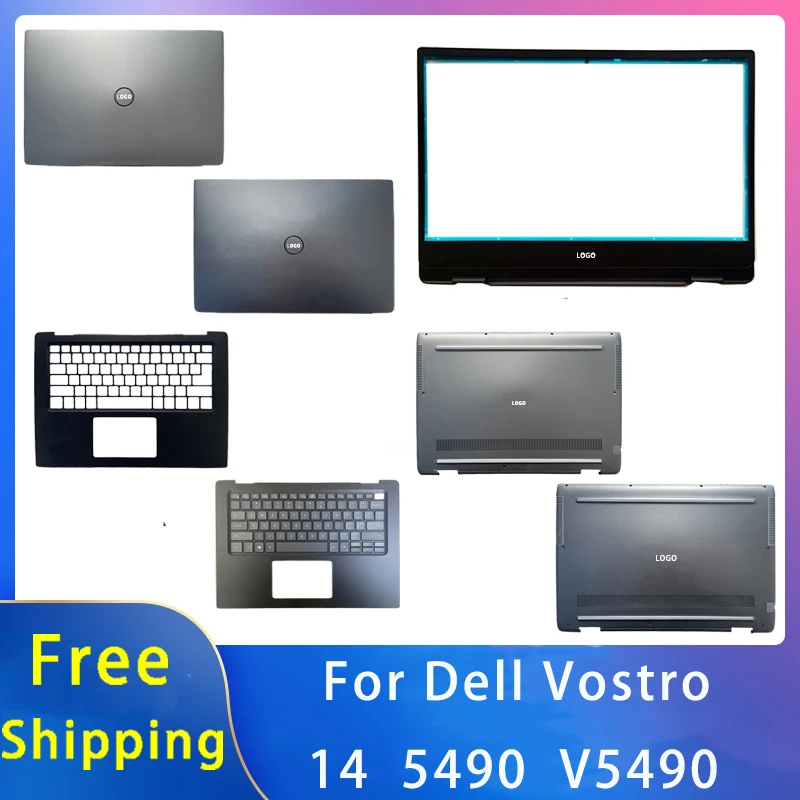 

New For Dell Vostro 14 5490 V5490 ；Replacemen Laptop Accessories Lcd Back Cover /Palmrest/Bottom With LOGO Silvery Dark Blue