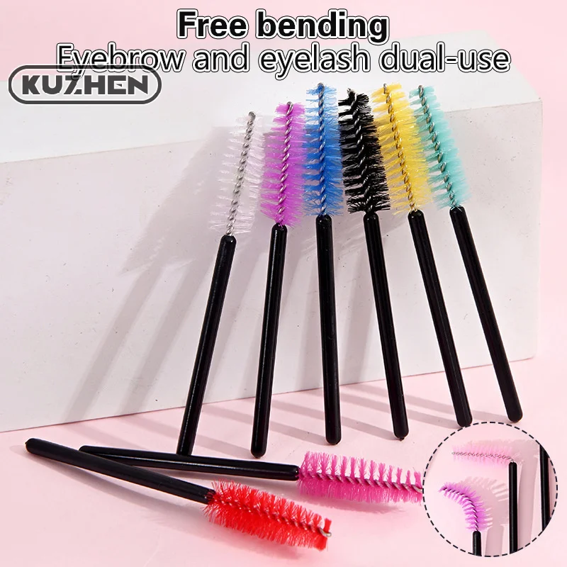 50Pcs Disposable Eyelash Brushes Eyelashes Extension Tools Eyebrow Brush Mascara Wands Applicator Eyelashes Cosmetic Black