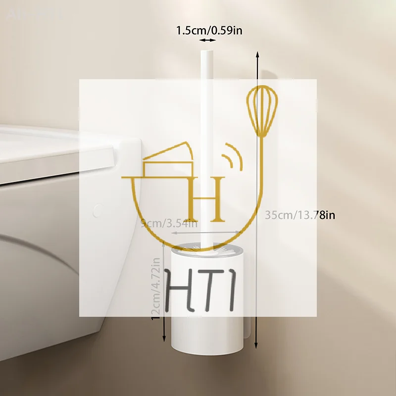 Brosse de toilette en aluminium, équipement de nettoyage de toilettes sans Perforation, espace, sans Angle mort, brosse de toilette suspendue au mur